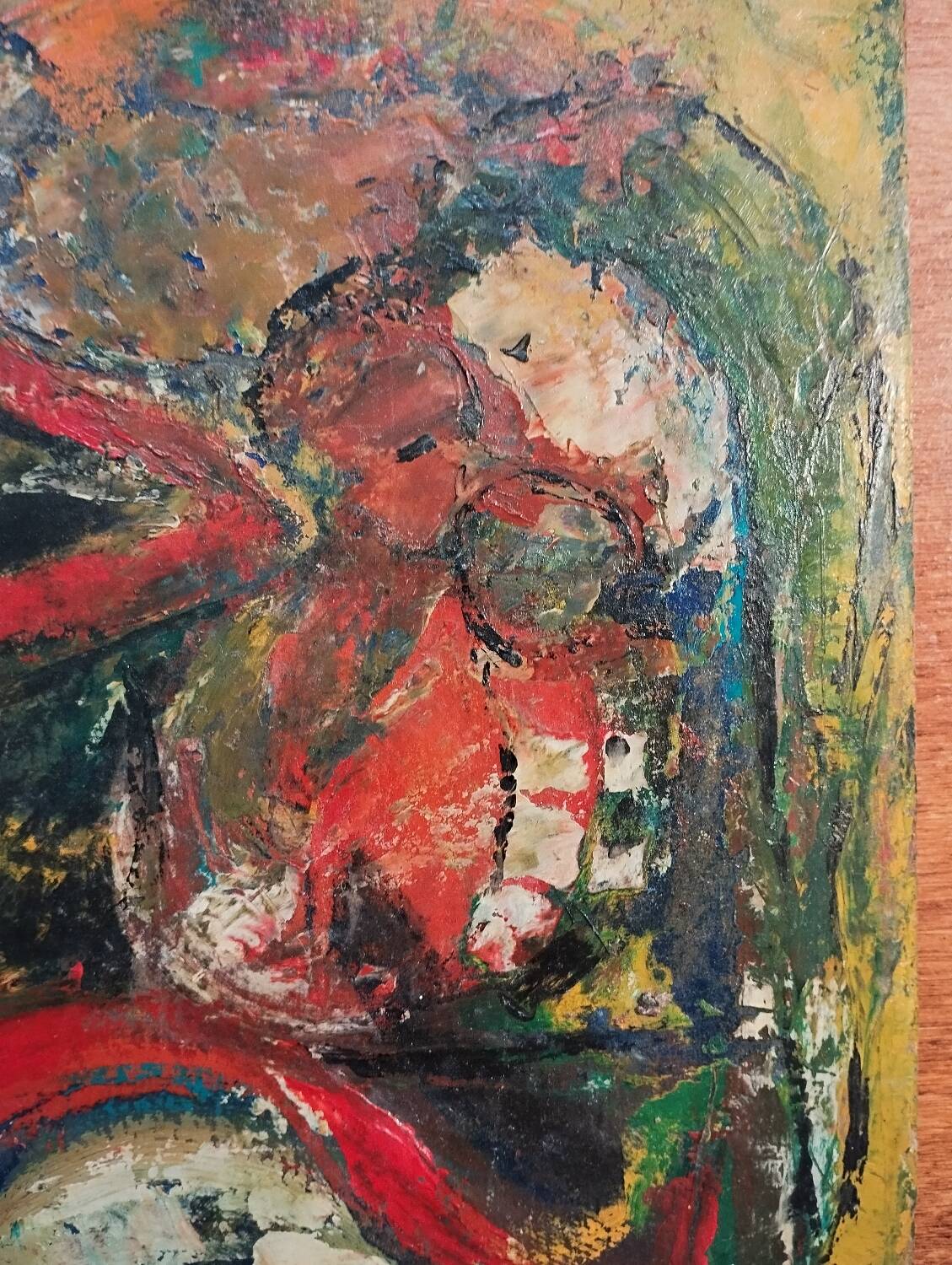 Oil painting on cardboard