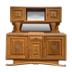 Parisian Art Deco sideboard with 2 sections in solid oak and marble, 1940