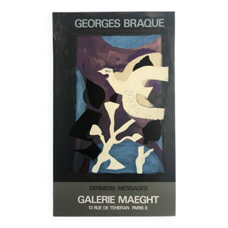 Georges BRAQUE (d'ap.) Derniers messages / Galerie Maeght, 1967, affiche originale en lithographie
