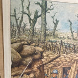 Double-sided school poster signed herouar collection rossignol verdun june 1940