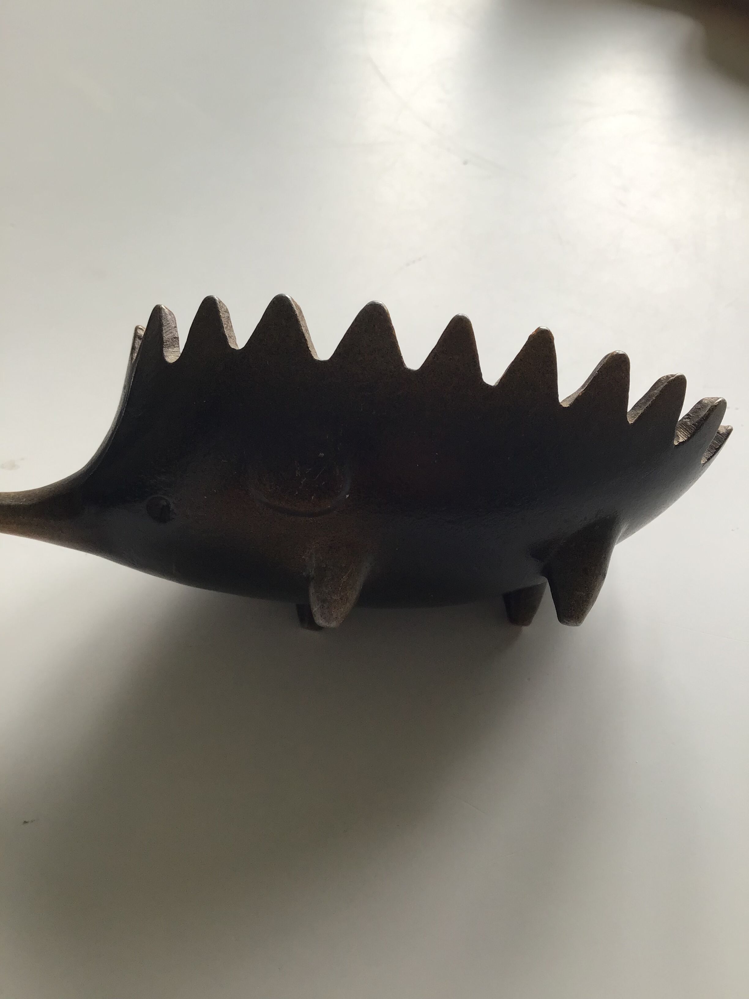 Bronze hedgehog ashtray