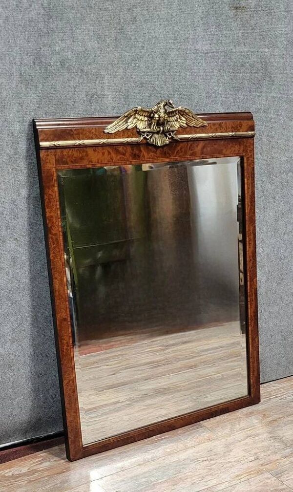 Rare miroir style Empire en Orme vers 1880