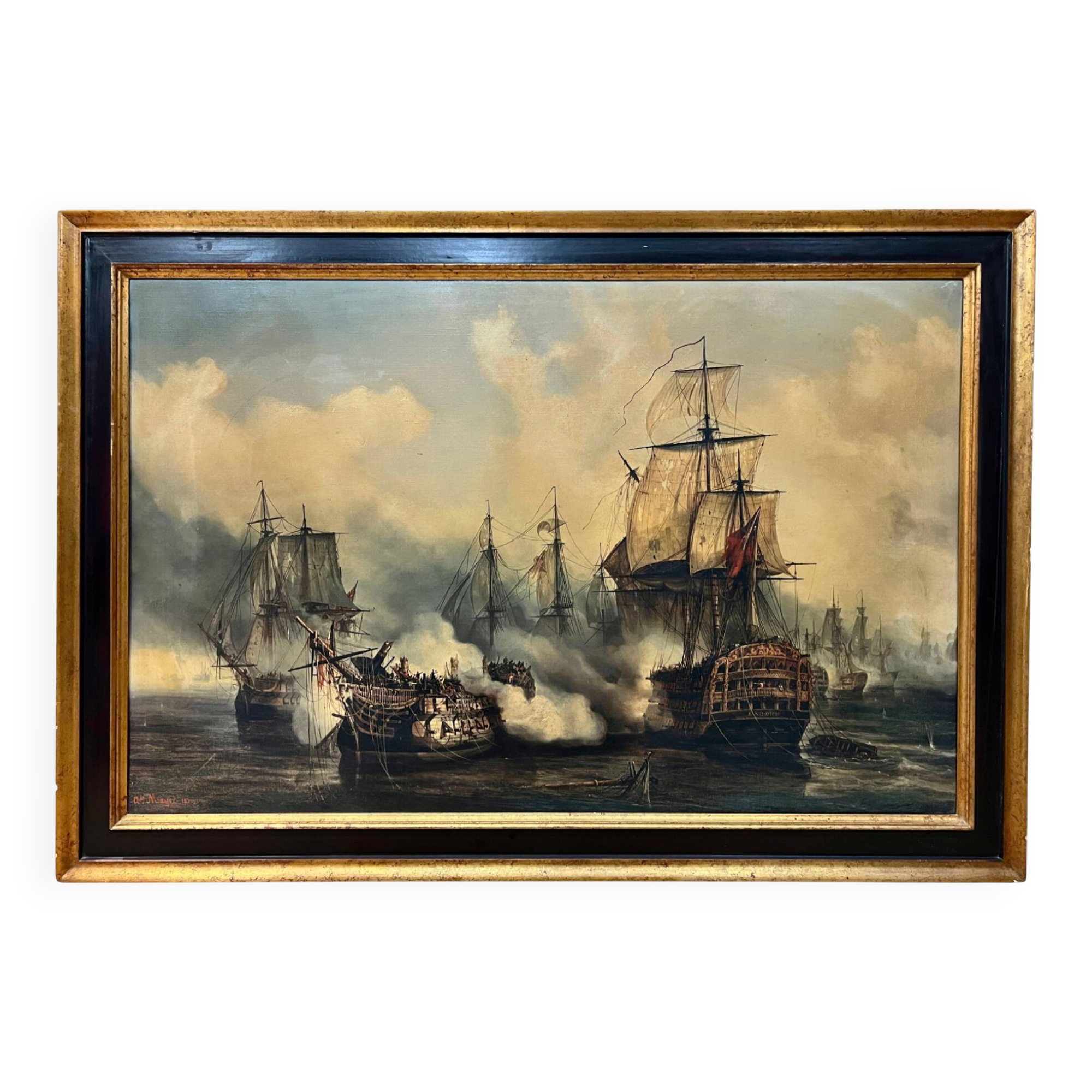Reproduction of the Battle of Trafalgar - Auguste Étienne François Mayer