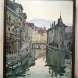 Pont de l'île à Annecy by André Petit
