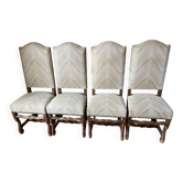 4 Louis XIII style chairs from the late 18th century.
