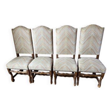 4 Louis XIII style chairs from the late 18th century.