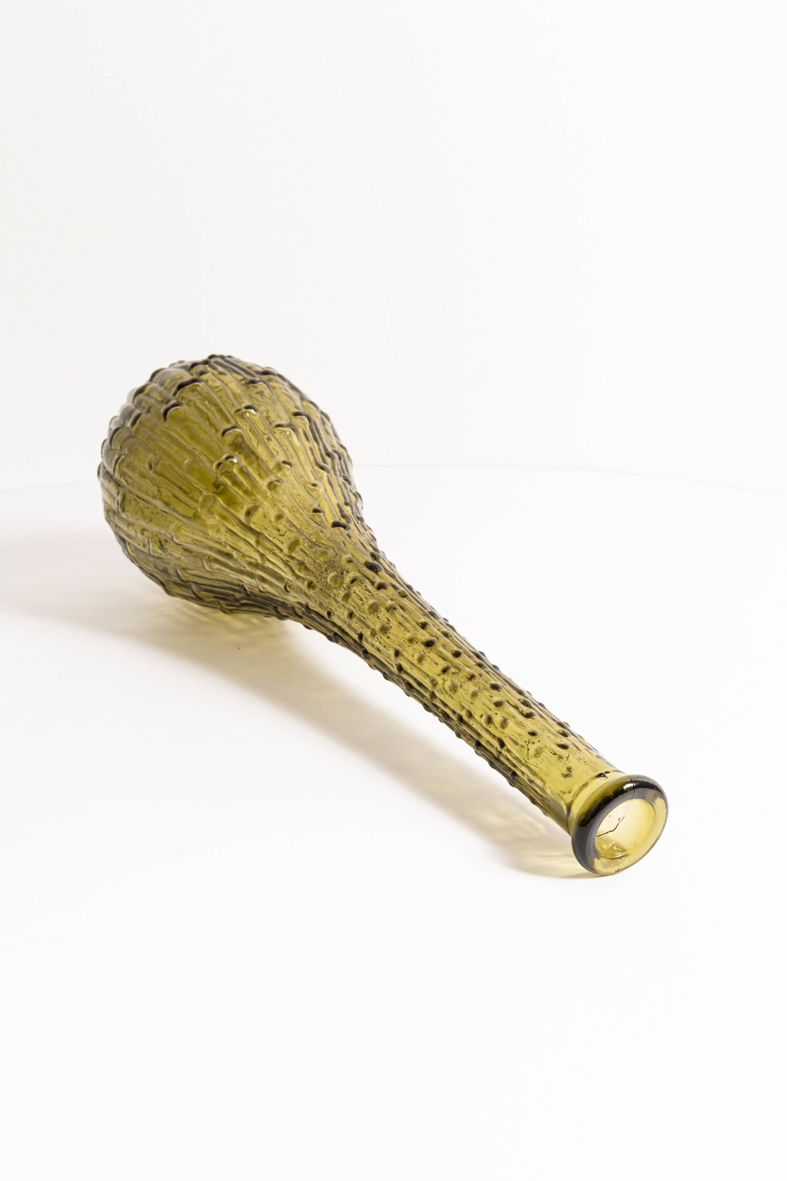 Carafe en Verre Vert Foncé d'Empoli, Italie, 1960s
