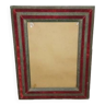 Old leather and red velvet frame. 19th century period