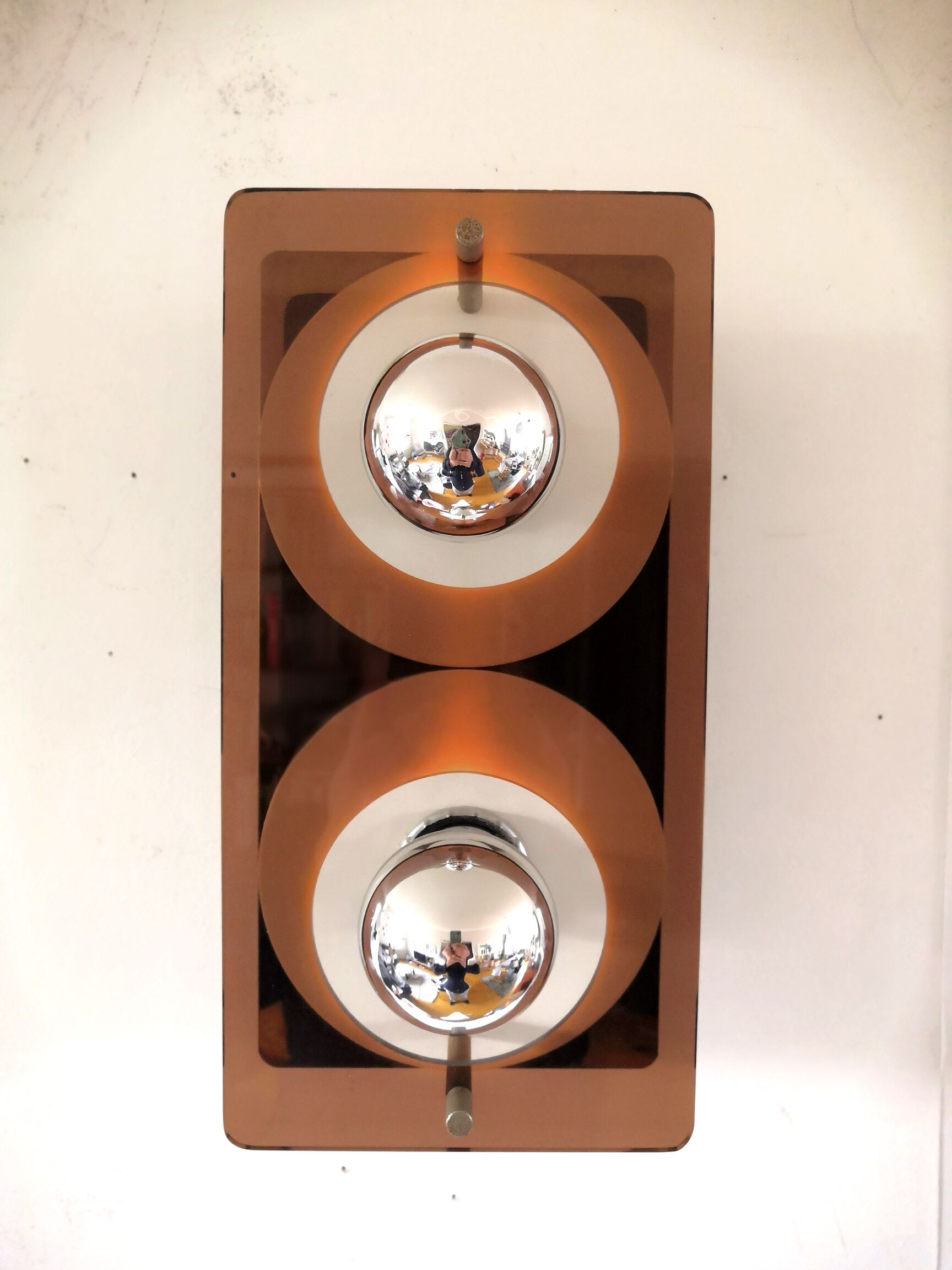 Double "disco" wall lamp by Jocelyne Trocmé for Oxar design 70s