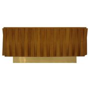 Contemporary Italian Dry Bar Made of Wood and Brass in Brutalist Style