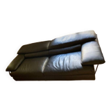 black leather sofa