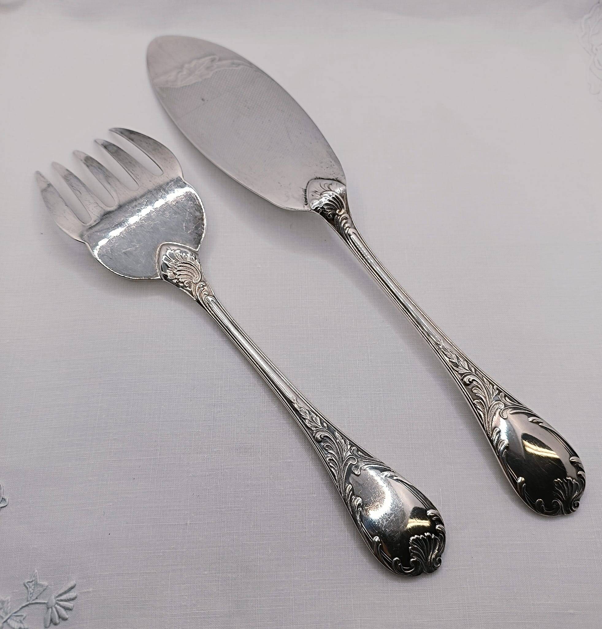 Christofle Marly silver-plated fish serving cutlery