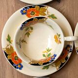 Set of 6 cups and under cups in earthenware