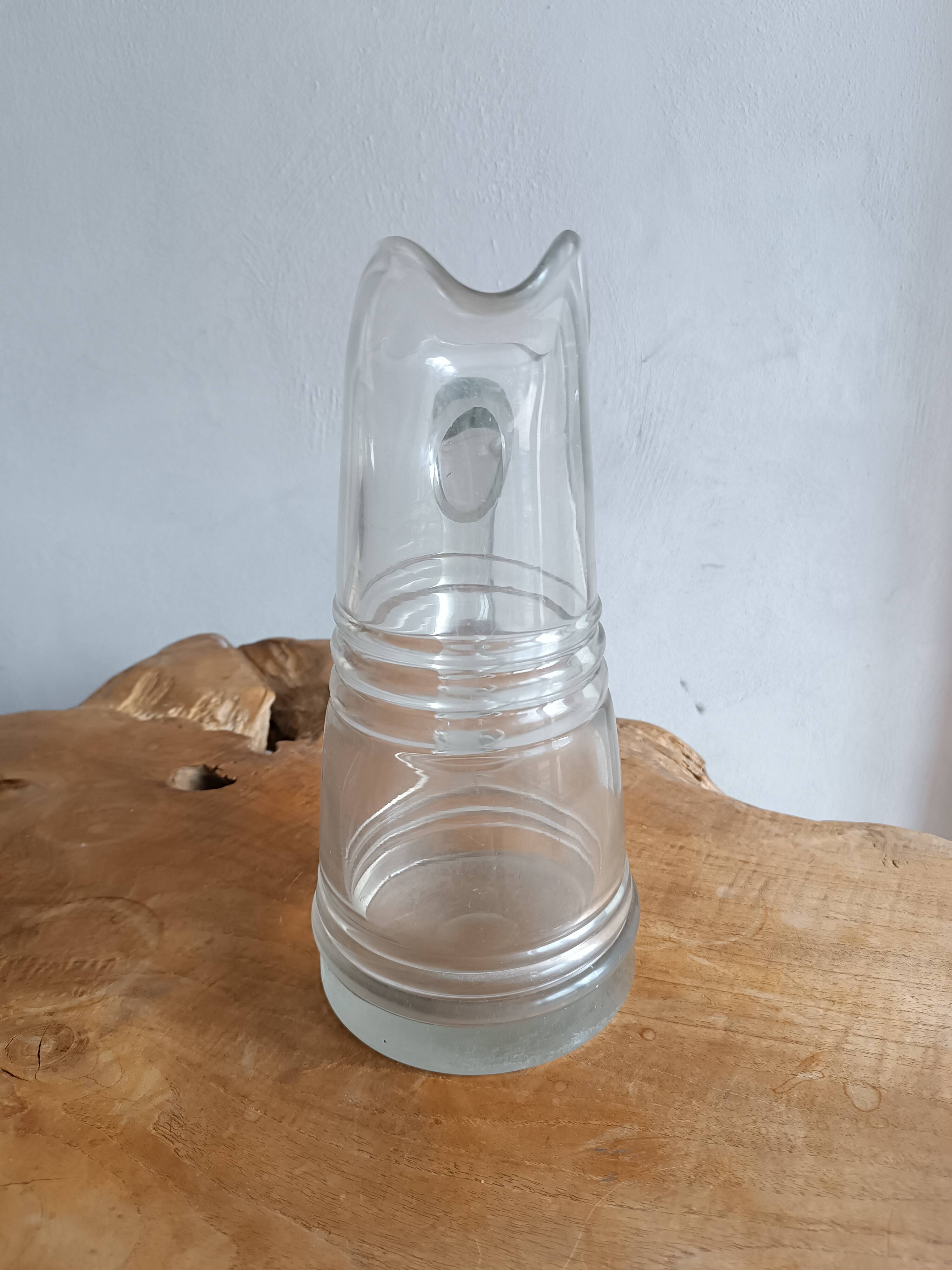 Large Normandy cider pitcher in blown glass, 19th century