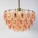 Paire d'appliques avec médaillon en verre rose, années 1970