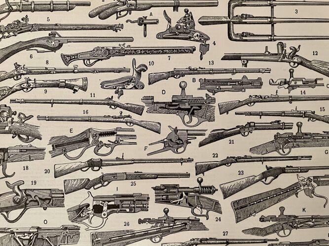 Lithographie gravure sur les fusils de 1897