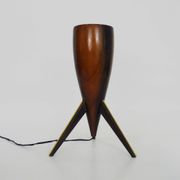 Lampe de table en bois Italie Années 70