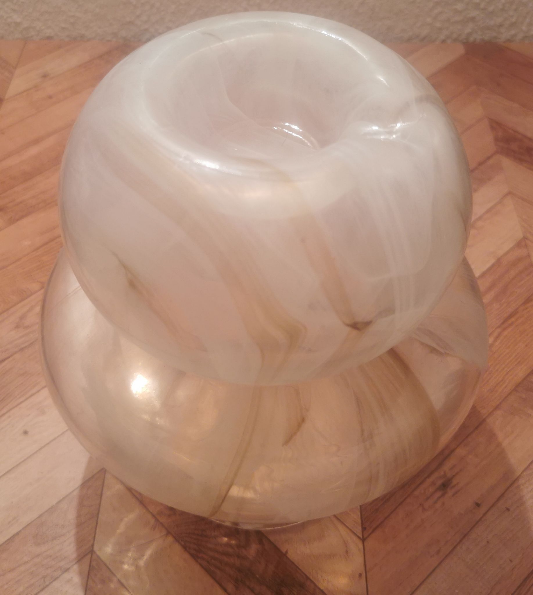 Vase champignon verre marbré