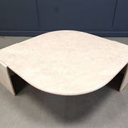 Vintage travertine coffee table by Roche Bobois, 1970s