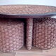 Vintage stool pouf in braided rope