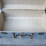 Old wooden travel trunk