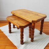 Danish nesting coffee tables in solid wood – Vintage