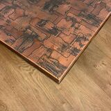 Brutalist coffee table, hammered copper 70 – in the style of H. Lilienthal.