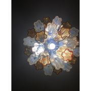 Lustre en verre de murano « tronchi » d’amber et opalino « tronchi » d50