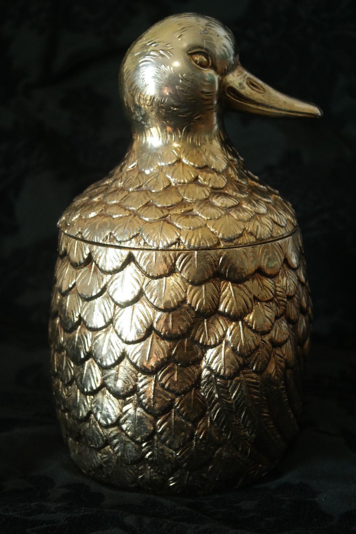Vintage brass duck ice bucket Italy Mauro Manetti