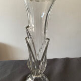 glass vase with carved leaf decoration