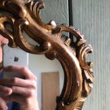 Miroir rocaille bois doré, XIXeme