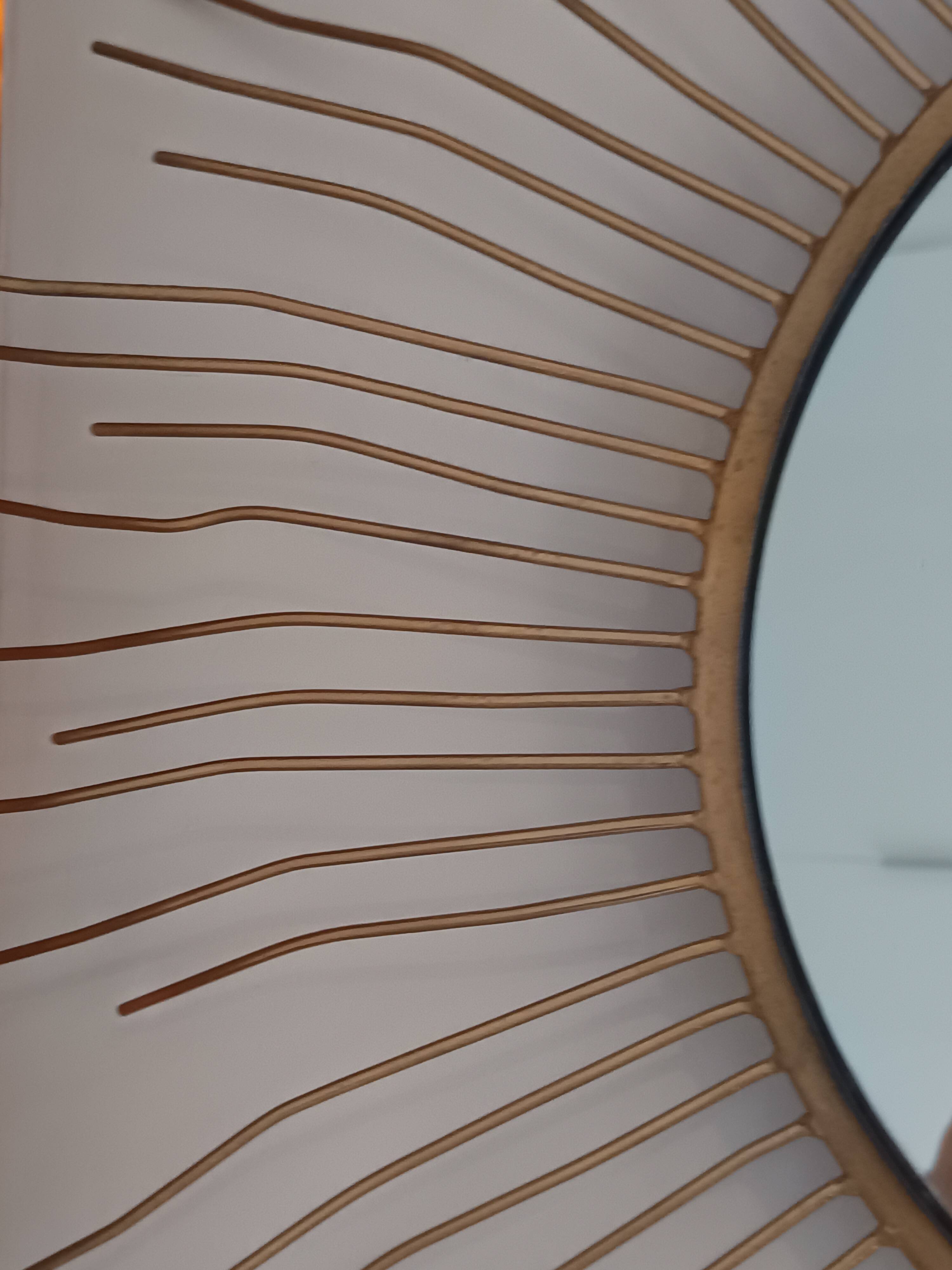 Vintage gold metal sun mirror – 70 cm