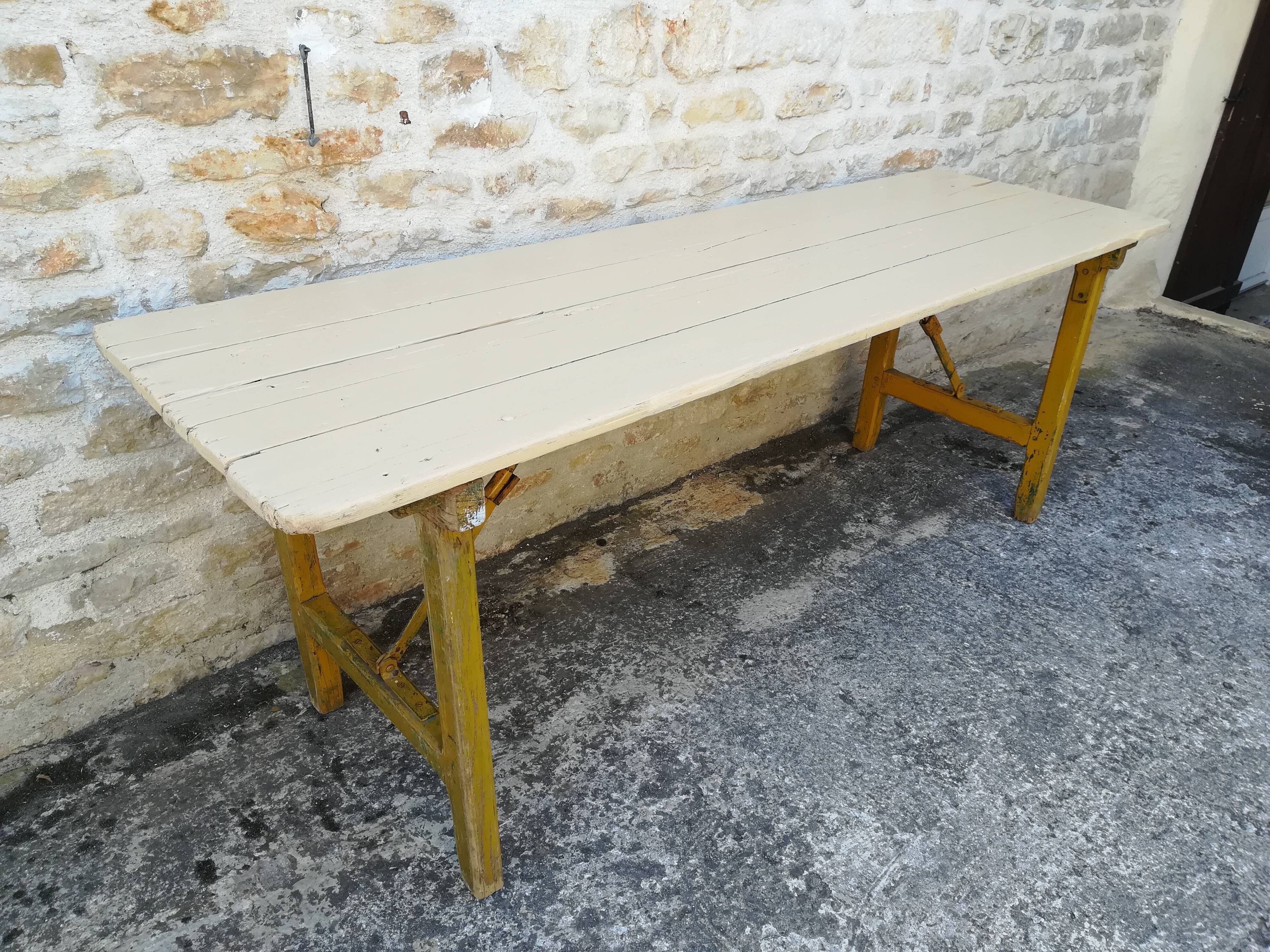 Folding brewery table