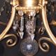 Large brass and glass chandelier