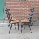 Four mid century Ercol 608 dining chairs