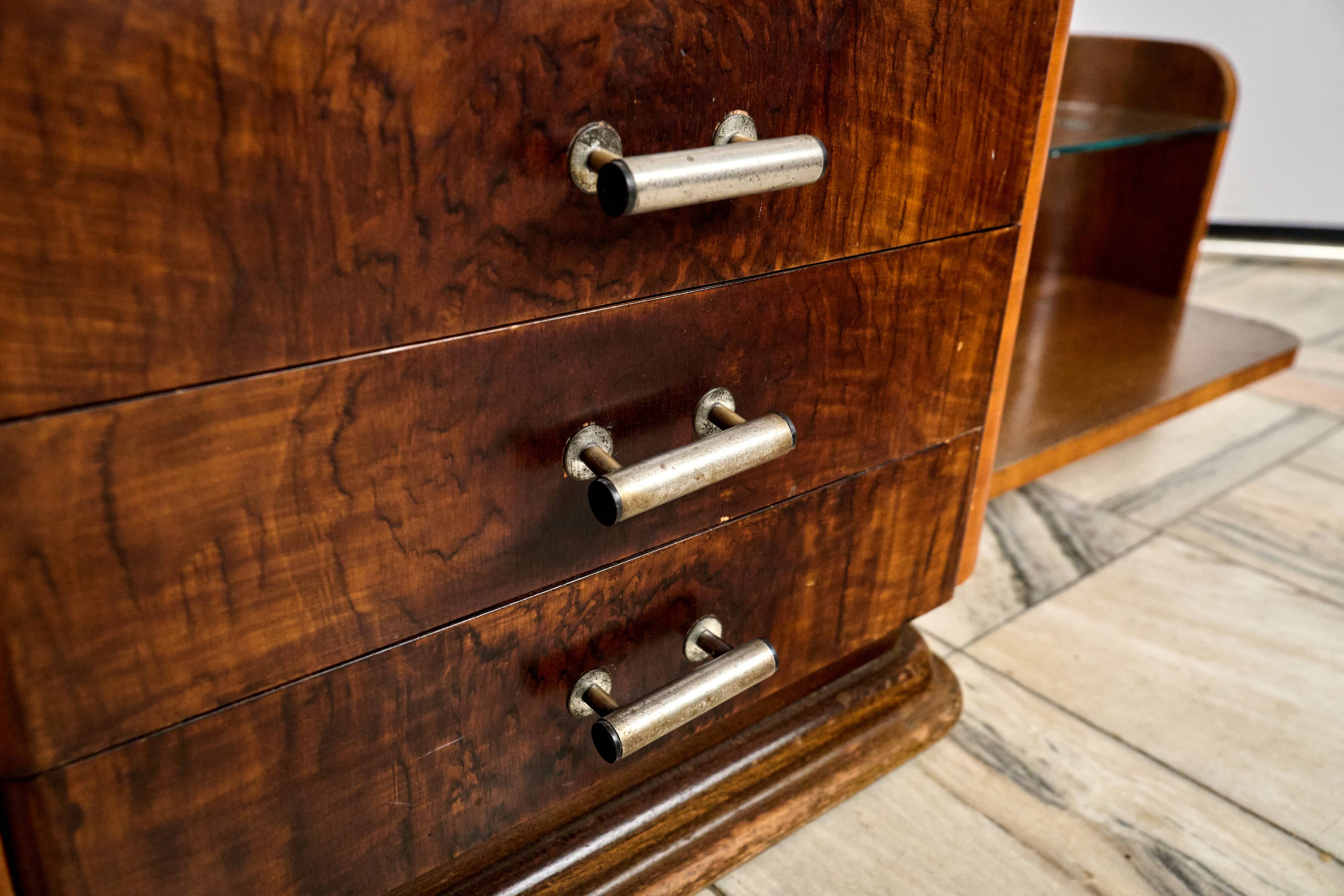 Vintage Toaletka Art Déco, proj. Jindřich Halabala, lata 40, Czechosłowacja