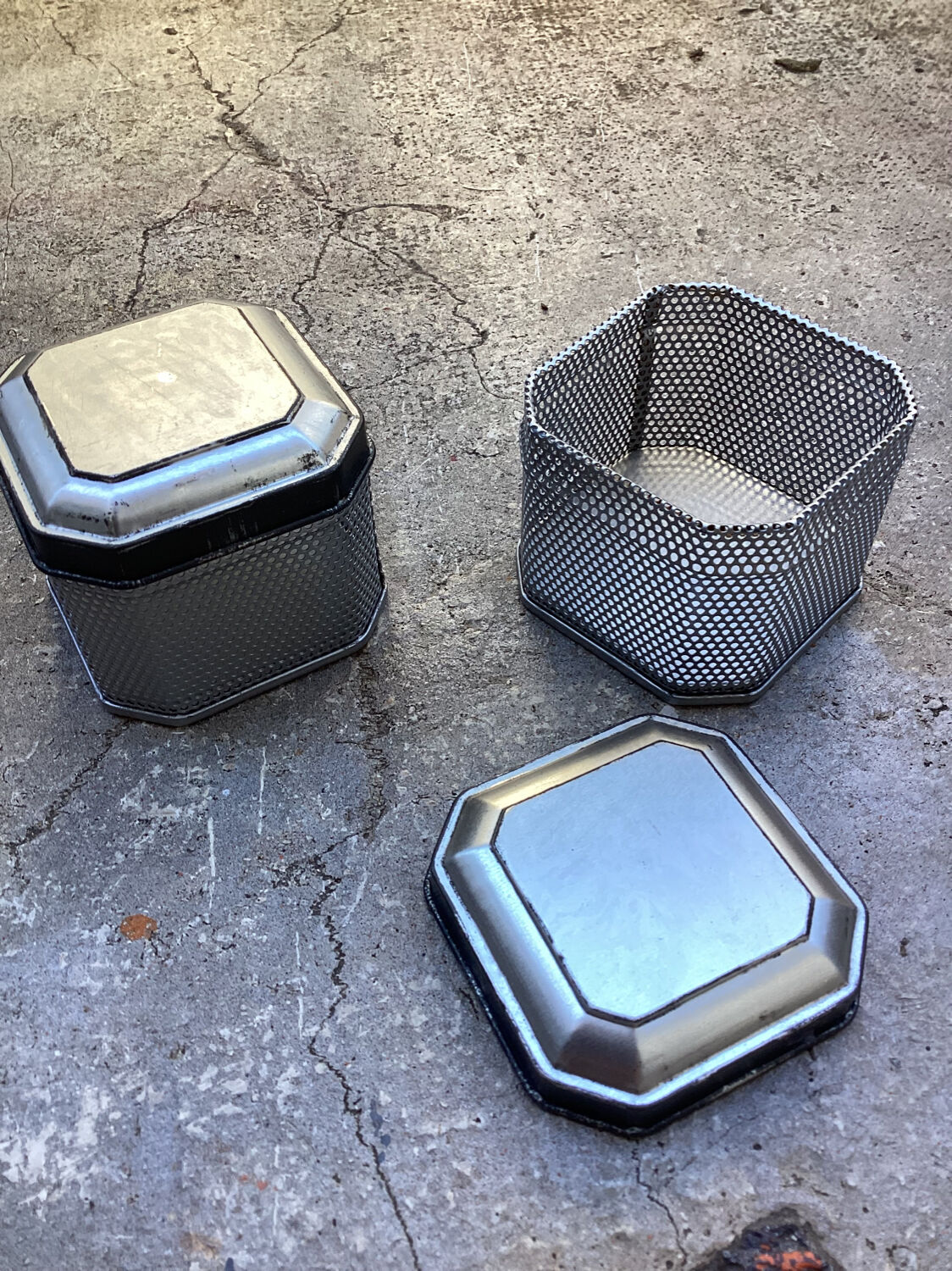 Pair of designer office storage boxes