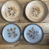 4 flower plates from Salins and Niderviller from the 1970s.