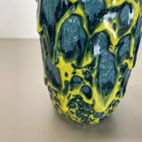 set of 2 Rare Super Color Crusty Fat Lava Vases by Scheurich, Germany WGP, 1970s