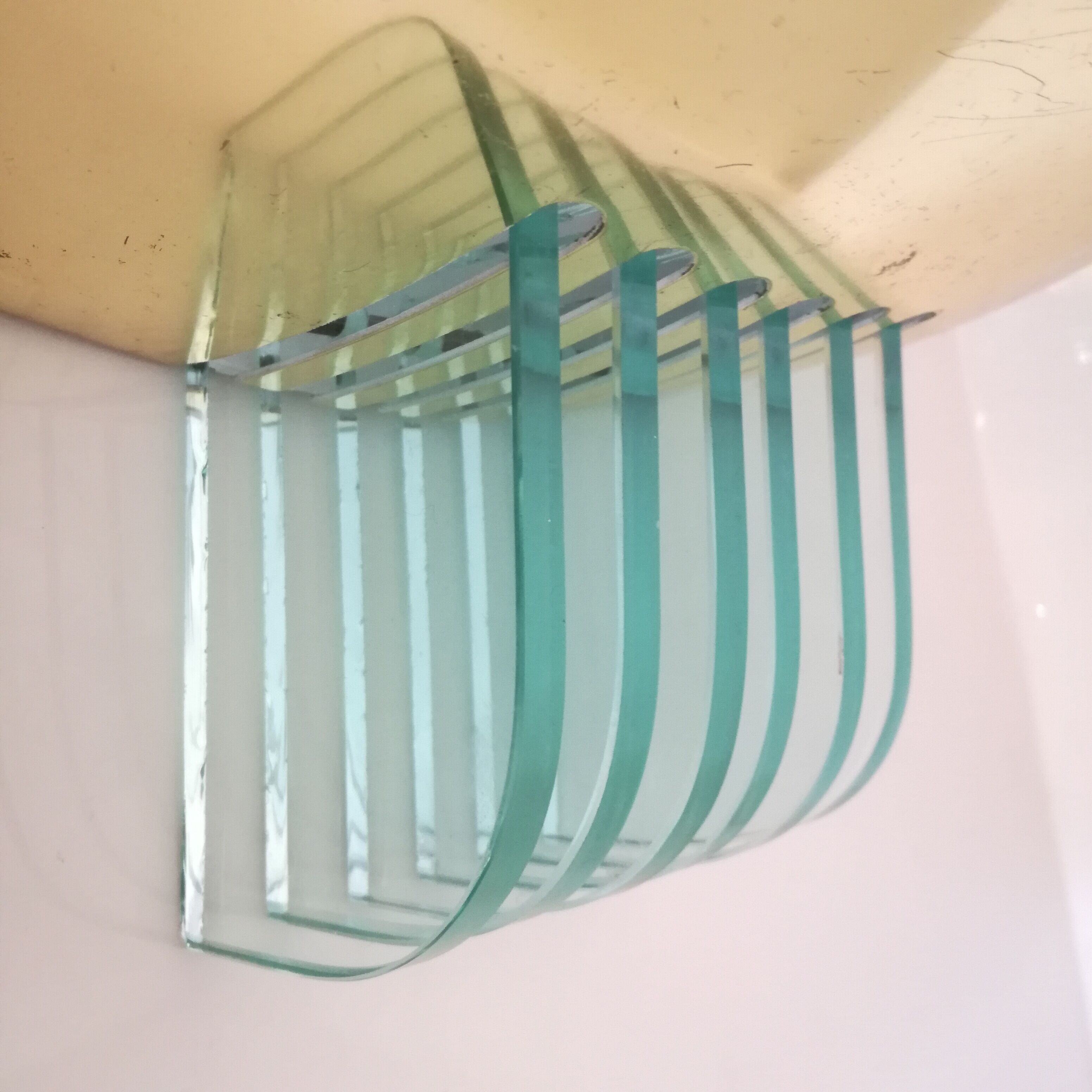 Brass and glass saucer sconce