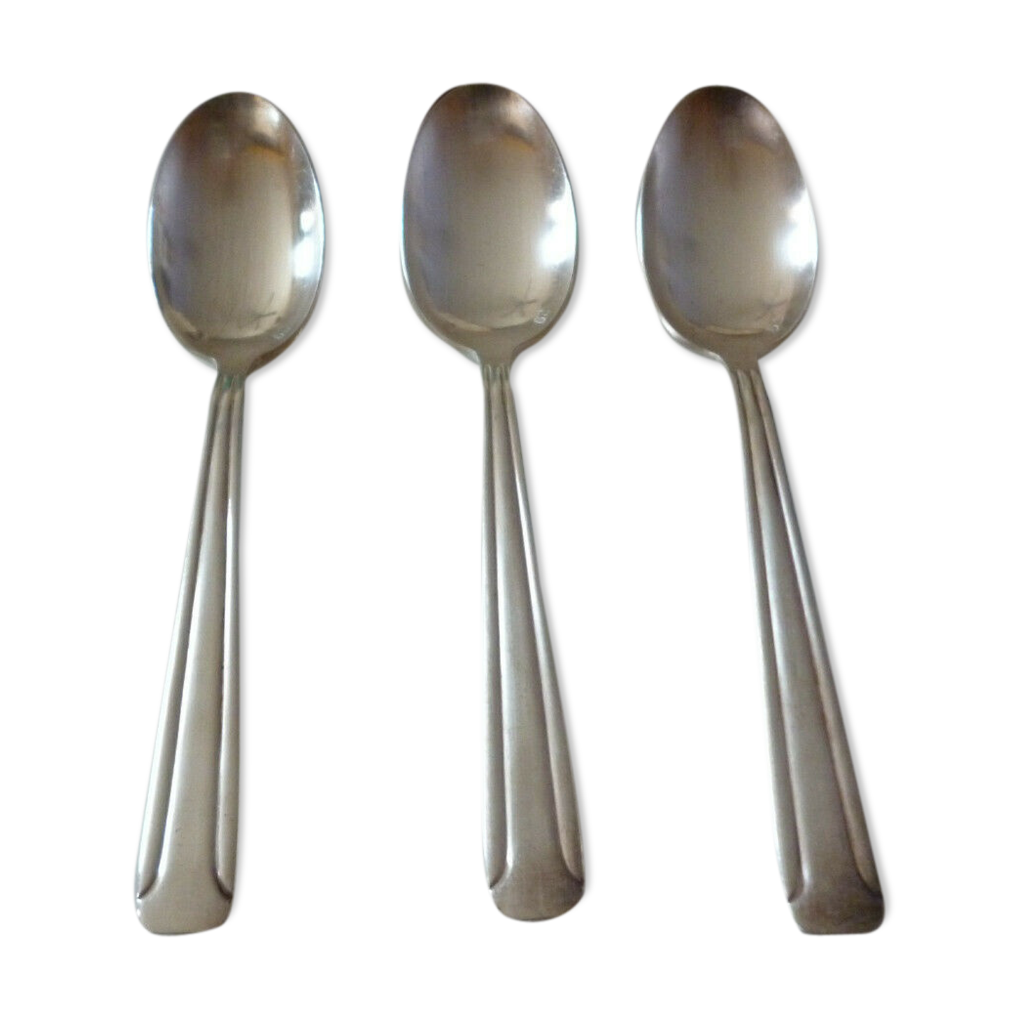 Lot 12 small silver metal cuillieres art deco