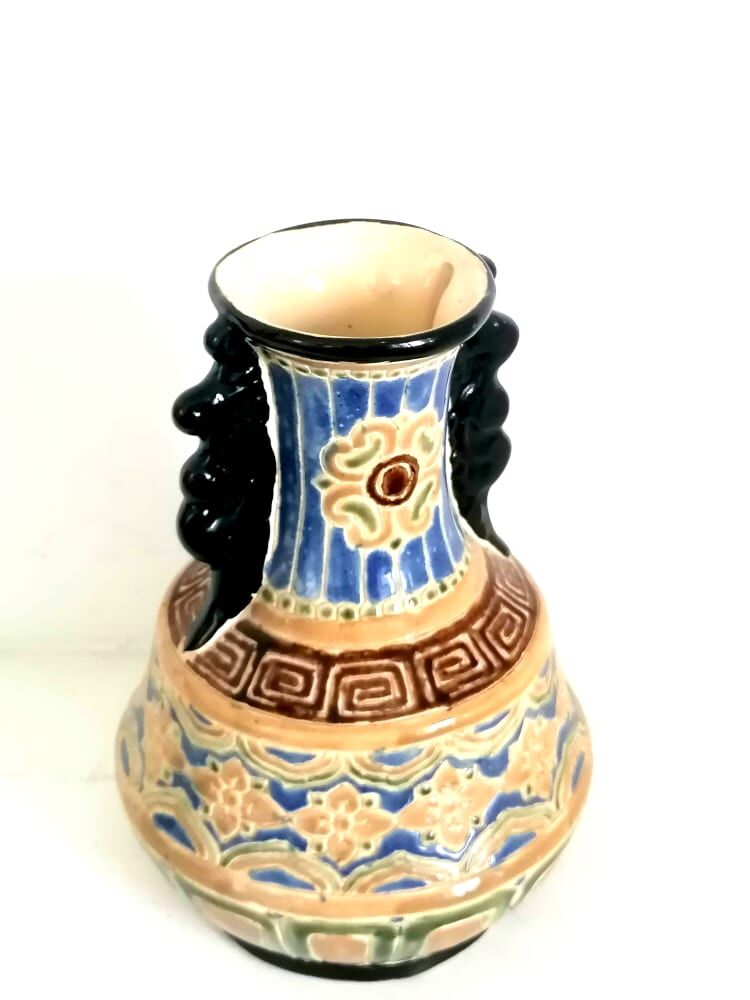 Asian enamelled ceramic vase
