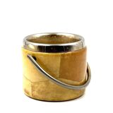 Mid-century cream parchment ice bucket, Aldo Tura Italy 1950s