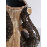 Faux-bois ceramic pitcher signed "Cérart" MONACO vintage