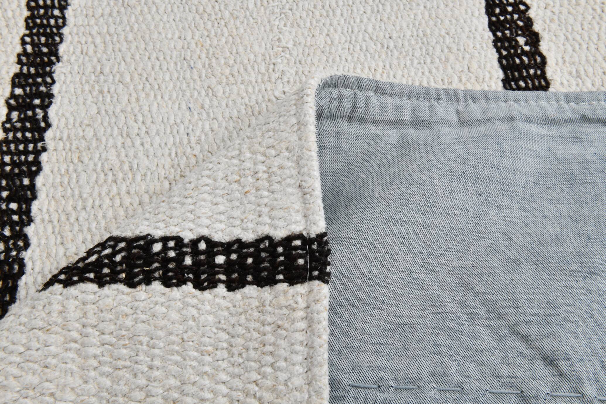 White Black Modern Striped Vintage Runner Rug, 68x276Cm