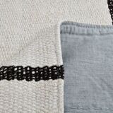 White Black Modern Striped Vintage Runner Rug, 68x276Cm