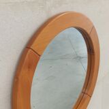Round elm mirror, 80's