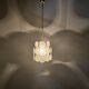 1970s Brass & Pressed Glass Chandelier, Czechoslovakia