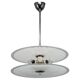 1930s Bauhaus chrome and glass chandelier, Czechoslovakia