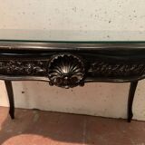 Louis XV style desk in black wood Napoleon III, XIX century